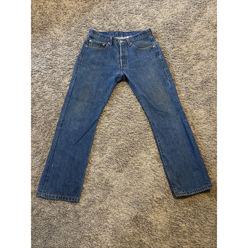 Vintage Levi's 501 Men's Jeans 30x28 Work Fade Dark‎ Wash Button Fly Y2K 2004